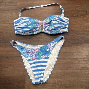 Lilly Pulitzer Blue Floral Bikini